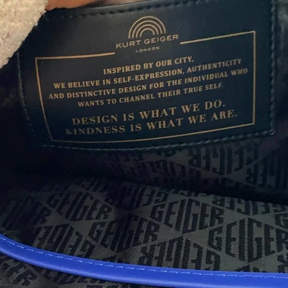 Kurt Geiger London Recycled Square Shopper Tote Blue Quilted Nylon Large Eagle - Picture 10 of 13